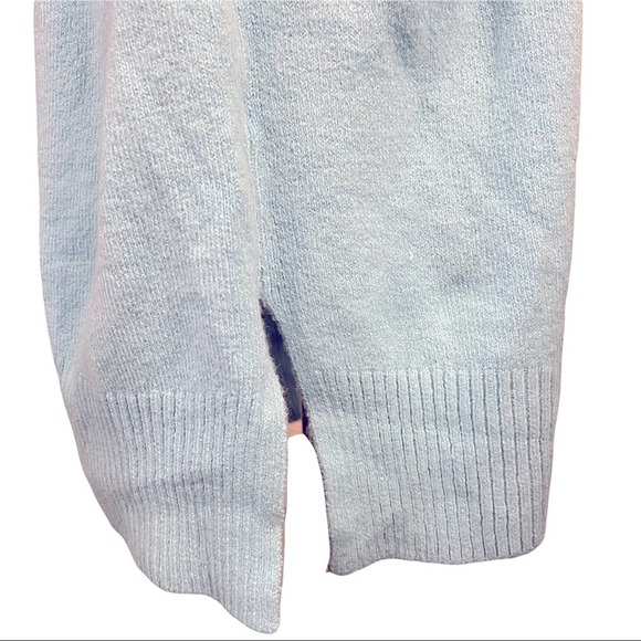 Treasure Bond Women Sweater L Blue Pullover Long Sleeve Crew Neck Vented Sides - Picture 5 of 9